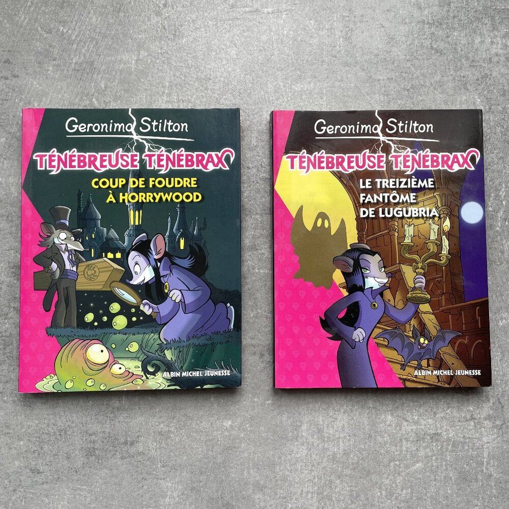Pack of 2 Geronimo Stilton Books from the "TÉNÉBREUSE TÉNÉBRAX" Collection